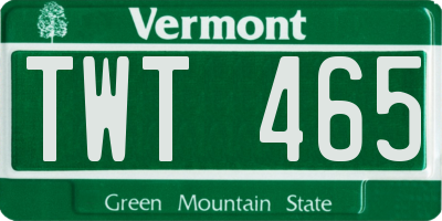 VT license plate TWT465