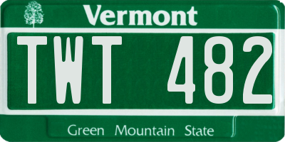 VT license plate TWT482