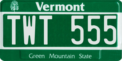 VT license plate TWT555