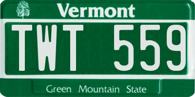 VT license plate TWT559