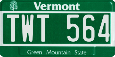 VT license plate TWT564