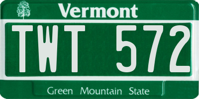VT license plate TWT572