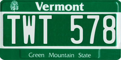 VT license plate TWT578