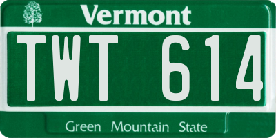 VT license plate TWT614