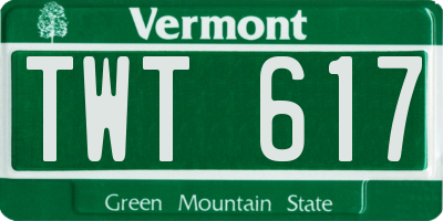 VT license plate TWT617