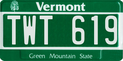 VT license plate TWT619