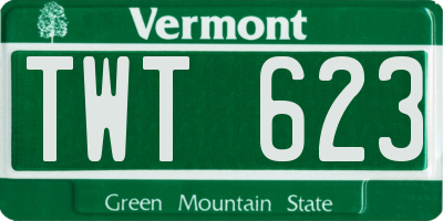 VT license plate TWT623