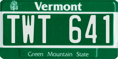VT license plate TWT641