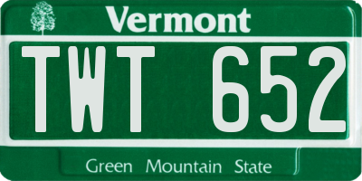 VT license plate TWT652