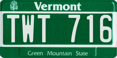 VT license plate TWT716