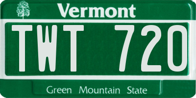 VT license plate TWT720