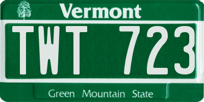 VT license plate TWT723