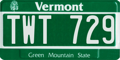 VT license plate TWT729