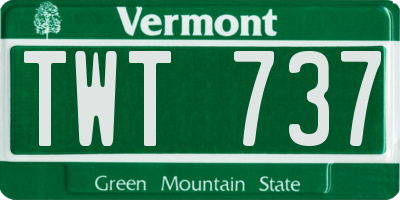 VT license plate TWT737