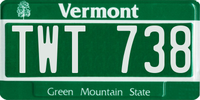 VT license plate TWT738