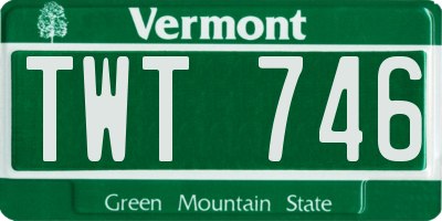 VT license plate TWT746