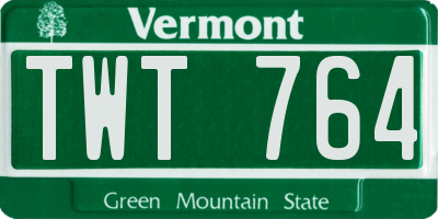 VT license plate TWT764
