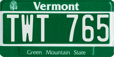 VT license plate TWT765