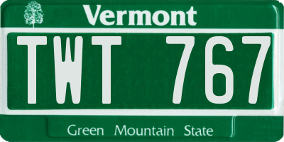 VT license plate TWT767