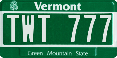 VT license plate TWT777