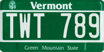 VT license plate TWT789