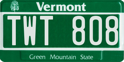 VT license plate TWT808