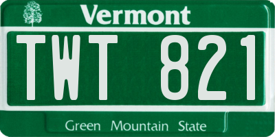 VT license plate TWT821