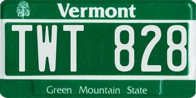 VT license plate TWT828