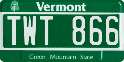 VT license plate TWT866