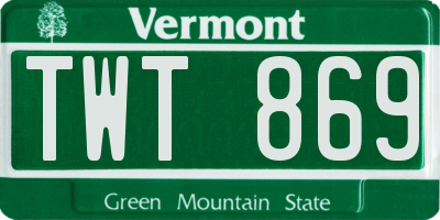 VT license plate TWT869