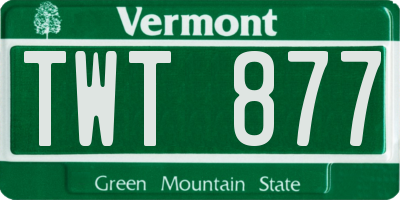 VT license plate TWT877