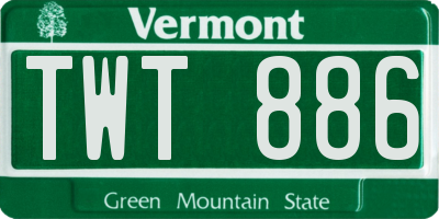 VT license plate TWT886
