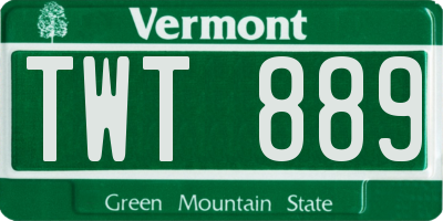 VT license plate TWT889