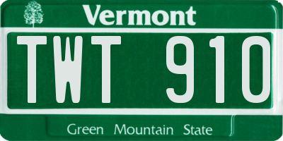 VT license plate TWT910