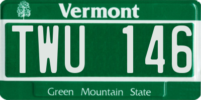 VT license plate TWU146