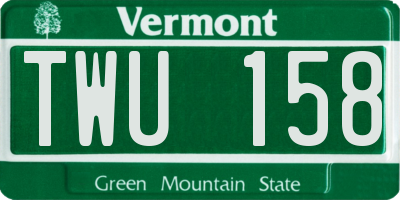 VT license plate TWU158