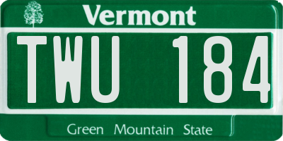 VT license plate TWU184