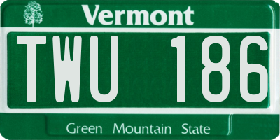VT license plate TWU186