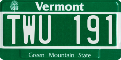 VT license plate TWU191