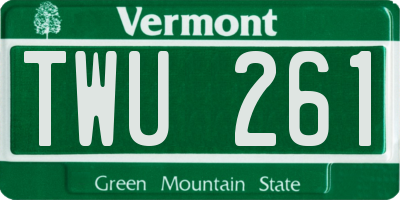 VT license plate TWU261