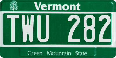 VT license plate TWU282