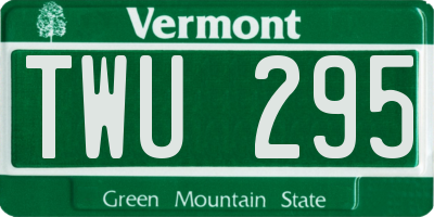 VT license plate TWU295