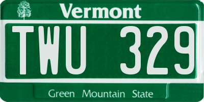 VT license plate TWU329