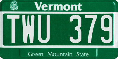VT license plate TWU379