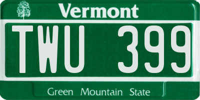 VT license plate TWU399