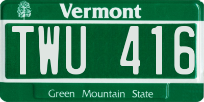 VT license plate TWU416