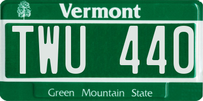 VT license plate TWU440