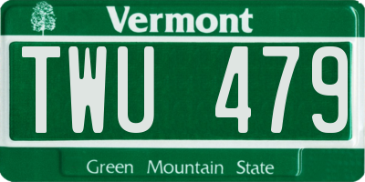VT license plate TWU479
