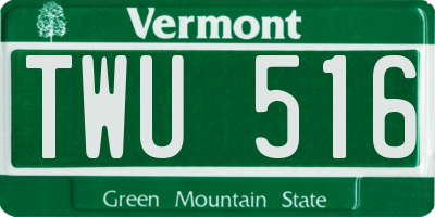 VT license plate TWU516