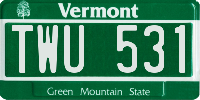 VT license plate TWU531